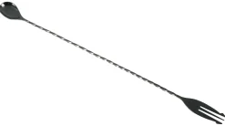 Barlöffel mit Gabel, gunmetal black - 40cm