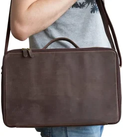 Bartasche aus Leder, braun, Prime Bar - mit Barzubehör (Tin in Tin)