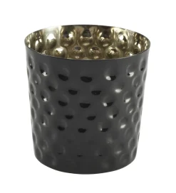 Becher, gehämmert, schwarz - Edelstahl (400ml)