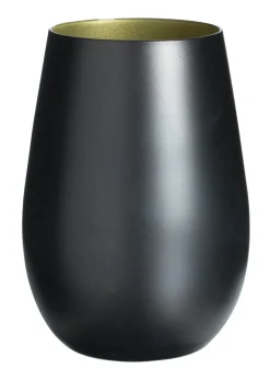 Becher, matt schwarz/gold, Elements Stölzle - 465ml