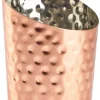 Becher, Schrägschnitt, gehämmert, kupferfarben - Edelstahl (11,6cm)