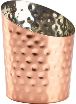 Becher, Schrägschnitt, gehämmert, kupferfarben - Edelstahl (11,6cm)