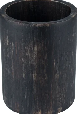 Besteckhalter Akazienholz schwarz/washed - 10x13,2cm