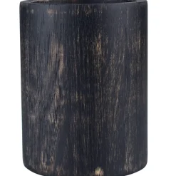 Besteckhalter Akazienholz schwarz/washed - 10x13,2cm