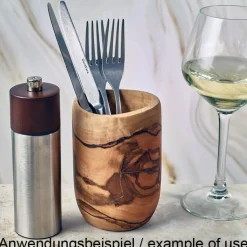 Besteckhalter aus Olivenholz - 8x13cm