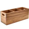 Besteckhalter mit 3 Fächern, Akazienholz - 30x11x11,5cm
