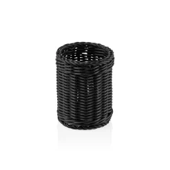 Besteckkorb zylinder, Polypropylen schwarz - 12x15cm