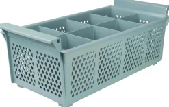 Besteck-Spülkorb, PP Kunststoff grau, stapelbar - 42,5x20,5x15cm