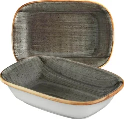 Bonna Aura Space Gourmet Rechteckschale 17x11,5cm grau - 12 Stück