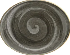 Bonna Aura Space Moove Platte oval 31x24cm grau - 6 Stück