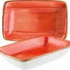 Bonna Aura Terracotta Moove Rechteckschale 16x9cm orange - 12 Stück
