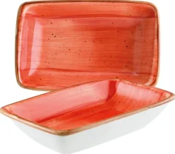 Bonna Aura Terracotta Moove Rechteckschale 16x9cm orange - 12 Stück