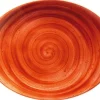 Bonna Aura Terracotta Moove Platte oval 31x24cm orange - 6 Stück