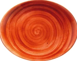Bonna Aura Terracotta Moove Platte oval 31x24cm orange - 6 Stück