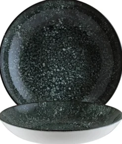 Bonna Cosmos Black Bloom Teller tief 25cm schwarz - 6 Stück