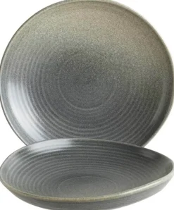 Bonna Hornfels Ripple Teller tief 26cm grau - 6 Stück