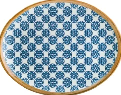 Bonna Lotus Moove Platte oval 36x28cm blau - 6 Stück