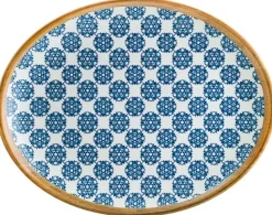 Bonna Lotus Moove Platte oval 31x24cm blau - 6 Stück