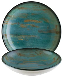 Bonna Madera Mint Gourmet Teller tief 20cm blau - 12 Stück