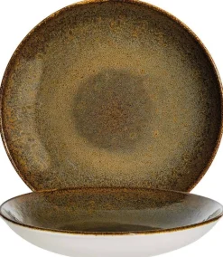 Bonna Ore Tierra Bloom Teller tief 23cm, 100cl braun - 6 Stück