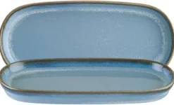 Bonna Sky Hygge Platte tief oval 21x10cm blau - 12 Stück