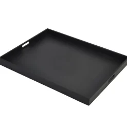 Butler-Tablett, Akazienholz schwarz - 64x48x4,5cm