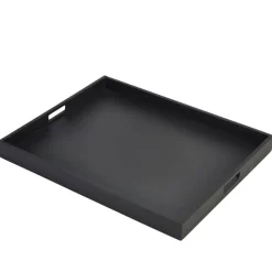 Butler-Tablett, Akazienholz schwarz - 53,5x42,5x4,5cm