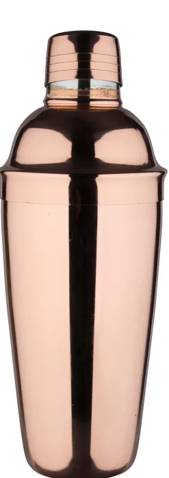 Cocktail Shaker, Edelstahl kupferfarben, dreiteilig, 700ml - B-Ware