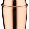 Cocktail Shaker, Edelstahl kupferfarben, poliert, dreiteilig - 500ml