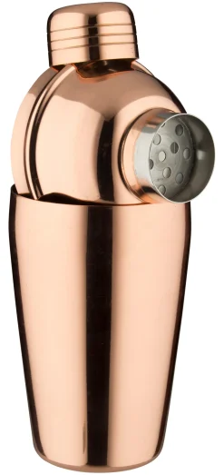 Cocktail Shaker, Edelstahl kupferfarben, poliert, dreiteilig - 500ml