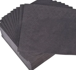 Cocktailservietten, 24x24cm, 1/4 Falz, 2-lagig - schwarz (300 Stk.)