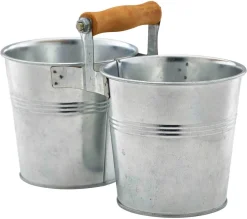 Doppeleimer mit Henkel - galvanisierter Stahl