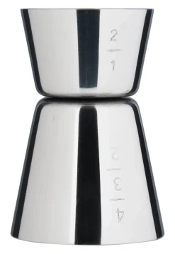 Doppelmessbecher / Jigger mit Skalierung - Edelstahl poliert (20/40ml)