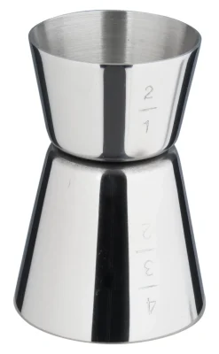 Doppelmessbecher / Jigger mit Skalierung - Edelstahl poliert (20/40ml)