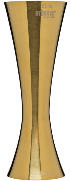 Doppelmessbecher Aero, poliert, Urban Bar - goldfarben (25/50ml)
