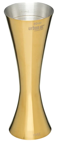 Doppelmessbecher Aero, poliert, Urban Bar - goldfarben (25/50ml)