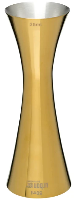 Doppelmessbecher Aero, poliert, Urban Bar - goldfarben (25/50ml)