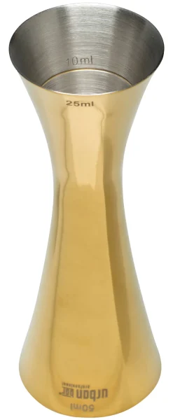 Doppelmessbecher Aero, poliert, Urban Bar - goldfarben (25/50ml)