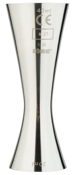Doppelmessbecher Aero, poliert, Urban Bar - Edelstahl (20/40ml)