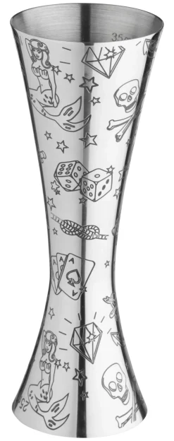 Doppelmessbecher Aero Tattoo, Urban Bar - Edelstahl (25/50ml)