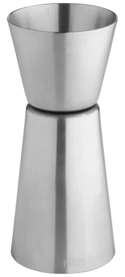 Doppelmessbecher, gebürstet - Edelstahl (30/60ml)