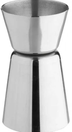 Doppelmessbecher, glänzend - Edelstahl (20/40ml)