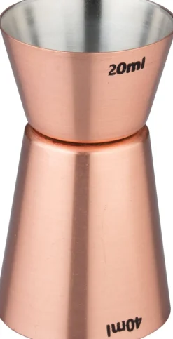 Doppelmessbecher, kupferfarben, Edelstahl (2/4cl)