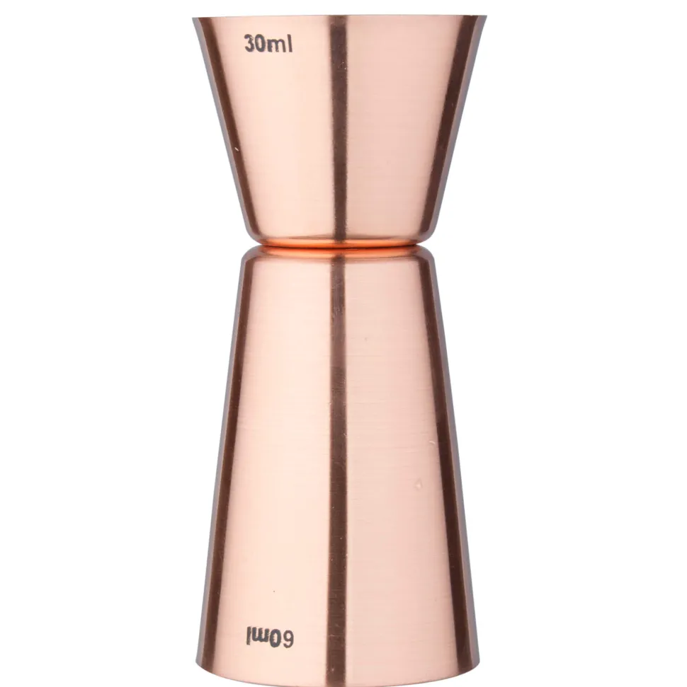 Doppelmessbecher, kupferfarben, Edelstahl (3cl/6cl) - B-Ware