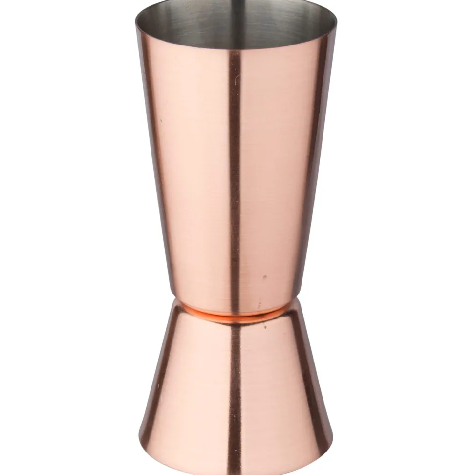 Doppelmessbecher, kupferfarben, Edelstahl (3cl/6cl) - B-Ware