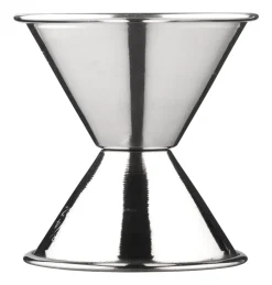 Doppelmessbecher, poliert - Metall (0,75/1,0 oz)