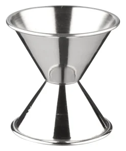 Doppelmessbecher, poliert - Metall (0,75/1,0 oz)