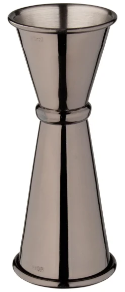 Doppelmessbecher, poliert - gunmetal black (25/50ml)