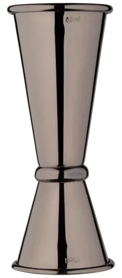 Doppelmessbecher, poliert - gunmetal black (25/50ml)