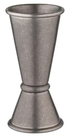 Doppelmessbecher, vintage - Edelstahl (20/40ml)